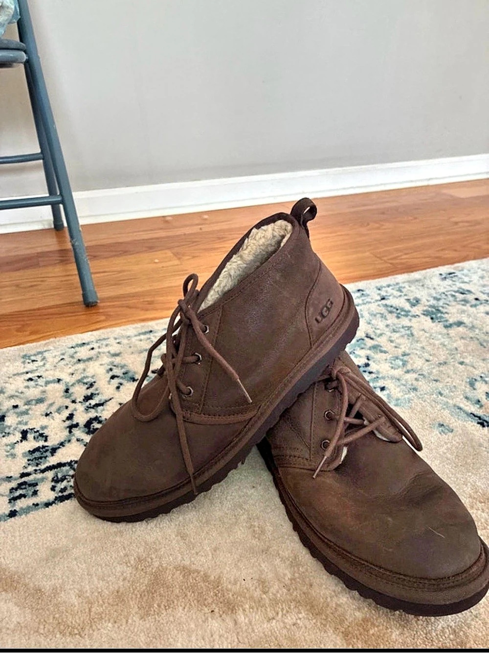 UGG Neumel Chukka Boot Brown Leather Ankle Boots US 13